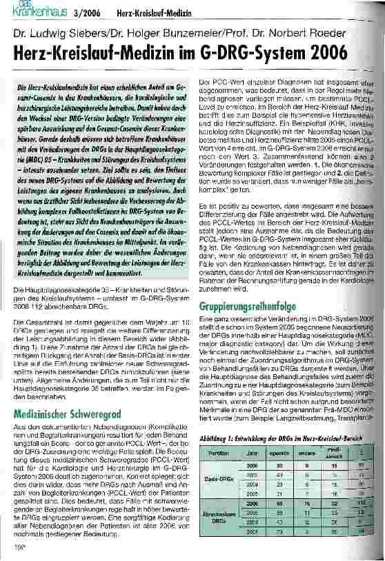 Vorschauseite 1: Herz-Kreislauf-Medizin im G-DRG-System 2006