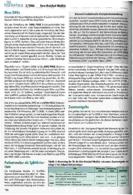 Vorschauseite 5: Herz-Kreislauf-Medizin im G-DRG-System 2006