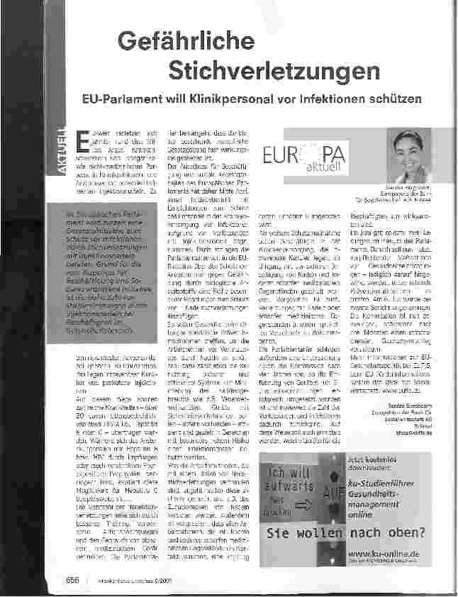 Vorschauseite 1: Gefährliche Stichverletzungen