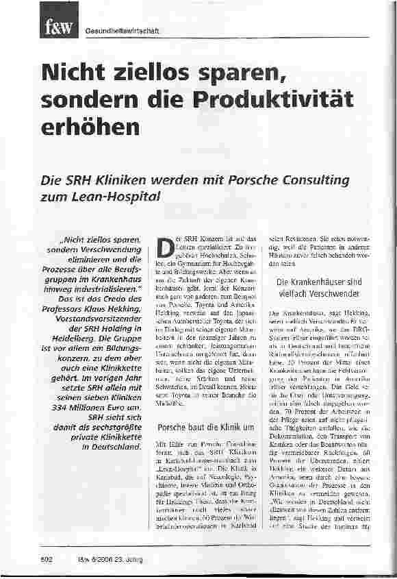 Vorschauseite 1: Nicht ziellos sparen, sondern die Produktivität erhöhen