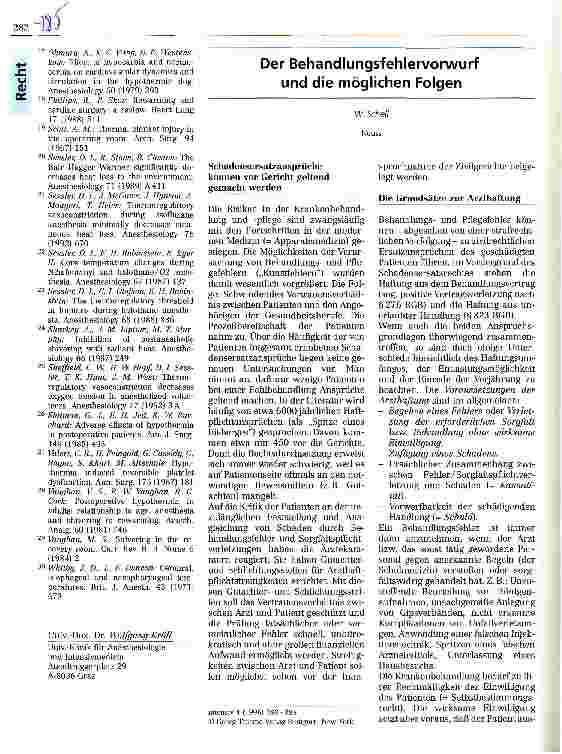 Vorschauseite 1: Der Behandlungsfehlervorwurf und die möglichen Folgen