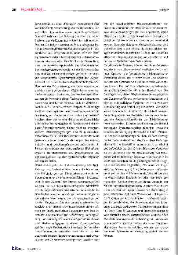 Vorschauseite 2: Innovationspotenziale cloud-basierter Bibliothekssysteme