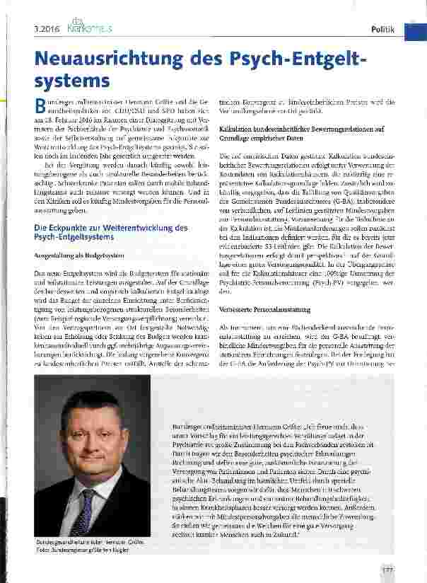 Vorschauseite 1: Neuausrichtung des Psych-Entgeltsystems