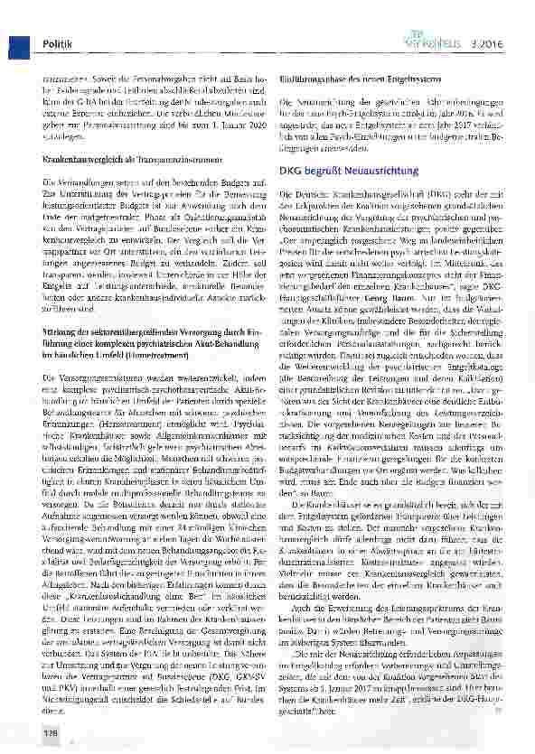 Vorschauseite 2: Neuausrichtung des Psych-Entgeltsystems