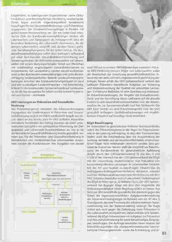 Vorschauseite 2: Das Präventionsgesetz - Aufgaben für die GKV