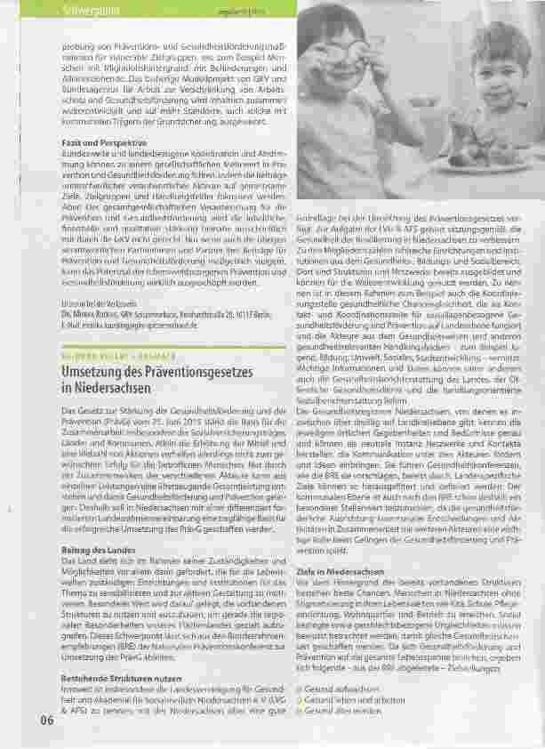 Vorschauseite 3: Das Präventionsgesetz - Aufgaben für die GKV