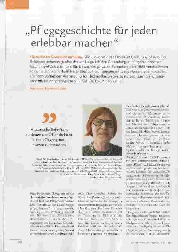 Vorschauseite 1: Pflegegeschichte für jeden erlebbar machen