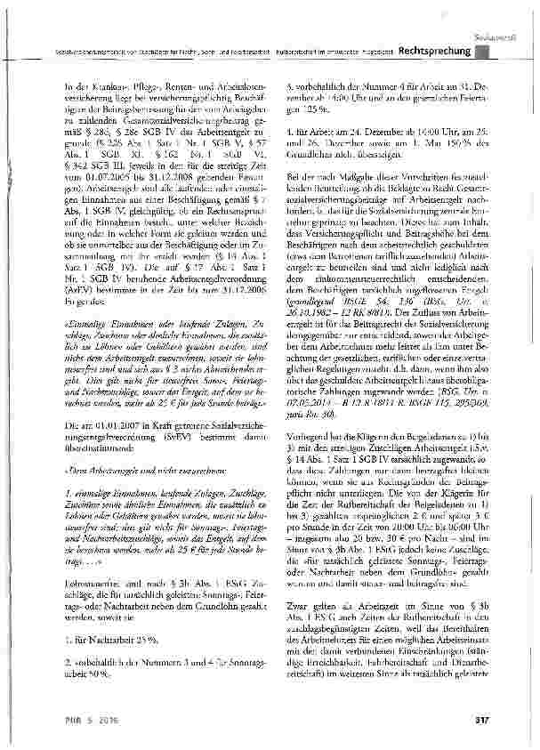 Vorschauseite 5: Sozialversicherungsfreiheit von Zuschlägen für Nacht-, Sonnund Feiertagsarbeit -Rufbereitschaft im ambulanten Pflegedienst