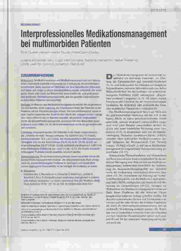 Vorschauseite 1: Interprofessionelles Medikationsmanagement bei multimorbiden Patienten
