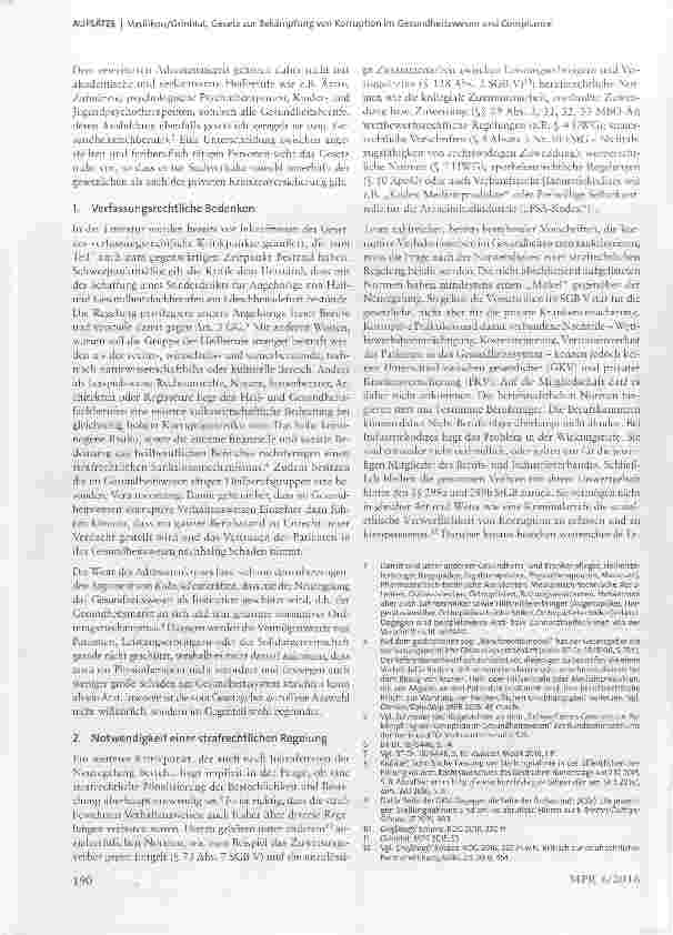 Vorschauseite 2: Gesetz zur Bekämpfung von Korruption im Gesundheitswesen und Compliance Maßnahmen für Marktakteure
