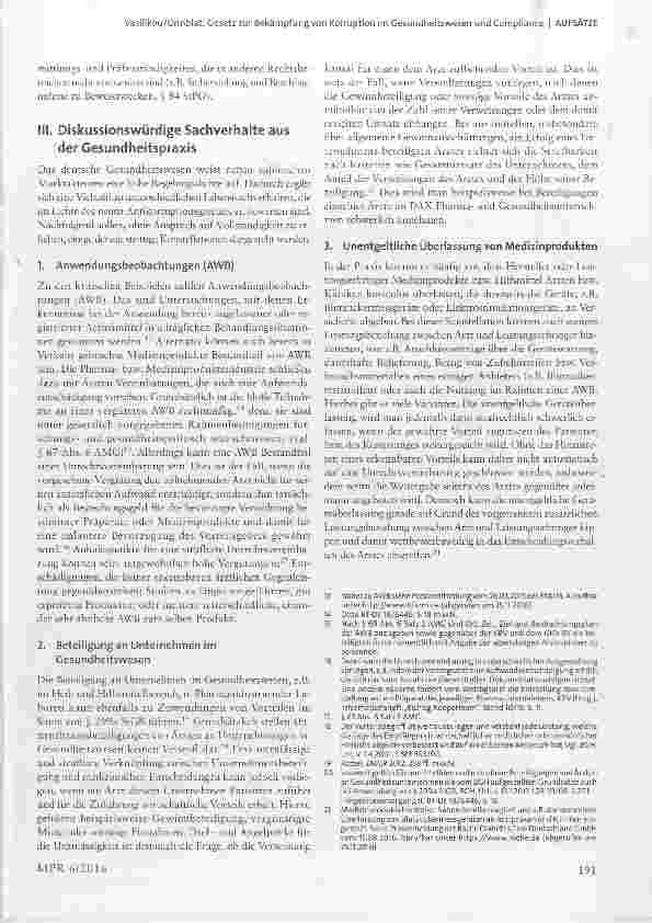 Vorschauseite 3: Gesetz zur Bekämpfung von Korruption im Gesundheitswesen und Compliance Maßnahmen für Marktakteure