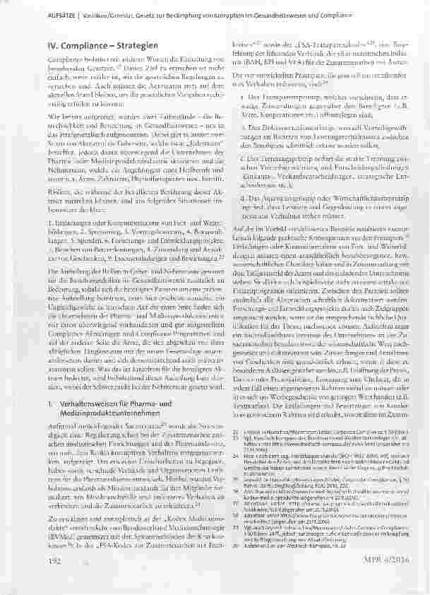 Vorschauseite 4: Gesetz zur Bekämpfung von Korruption im Gesundheitswesen und Compliance Maßnahmen für Marktakteure