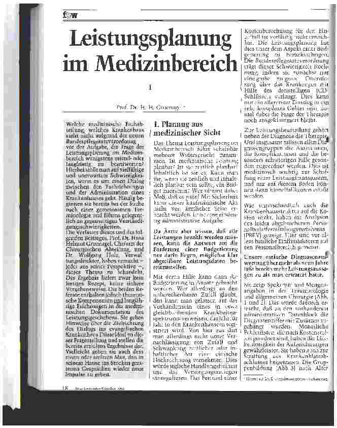 Vorschauseite 1: Leistungsplanung im Medizinbereich