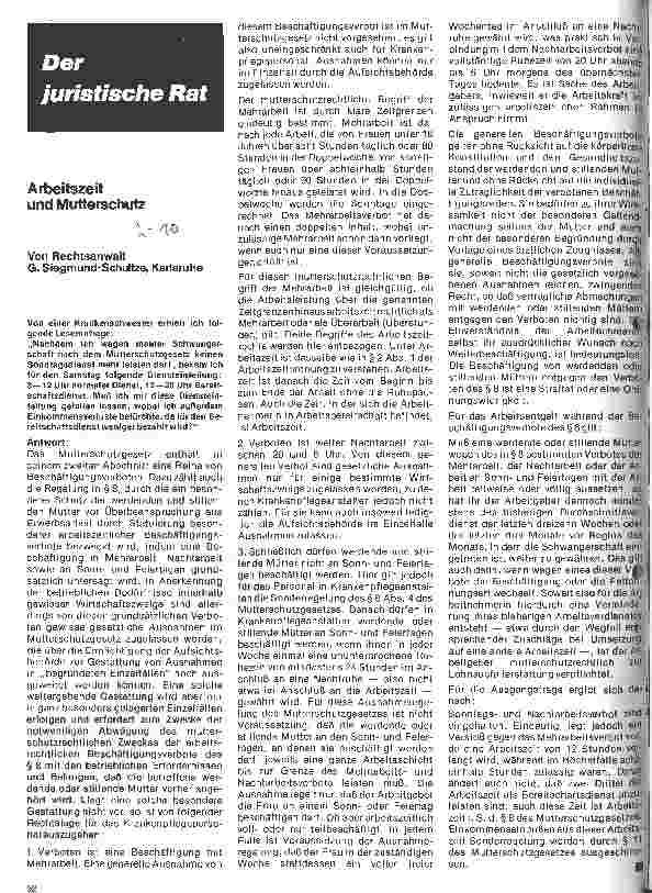 Vorschauseite 1: Arbeitszeit und Mutterschutz