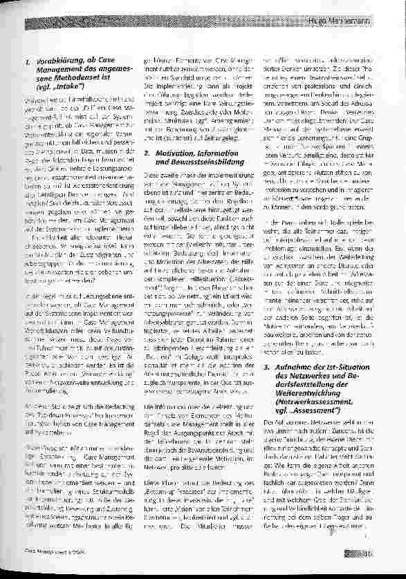 Vorschauseite 4: Case Management auf der Systemebene Aufbau von Netzwerken