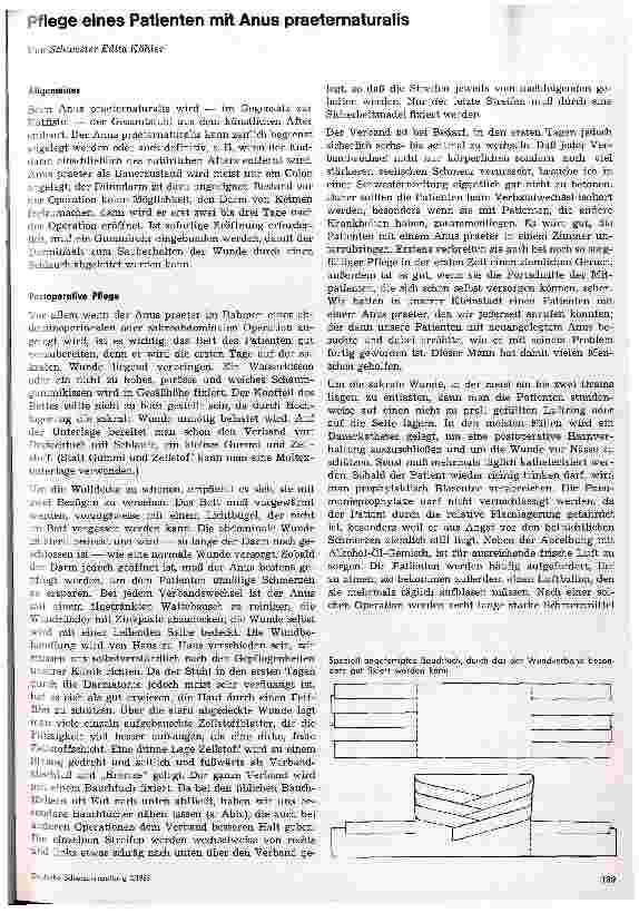 Vorschauseite 1: Pflege eines Patienten mit Anus praeter naturalis