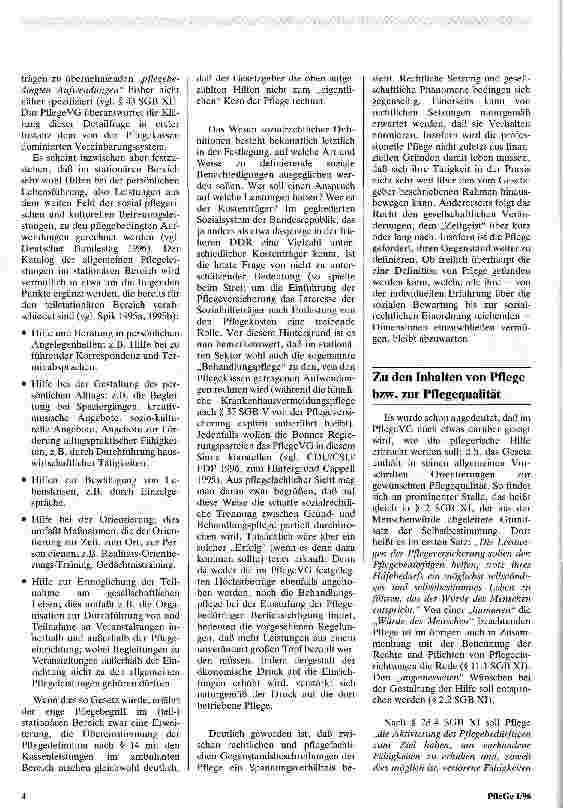 Vorschauseite 2: Die Auswirkungen der Pflegeversicherung auf die Pflege