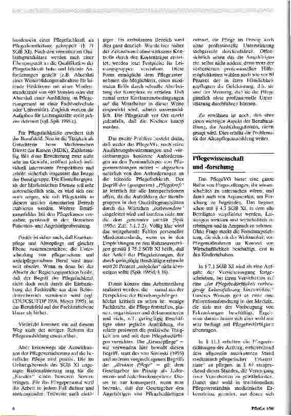 Vorschauseite 4: Die Auswirkungen der Pflegeversicherung auf die Pflege