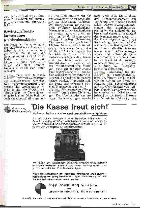 Vorschauseite 2: Outsourcing der Krankenhaus-Küche