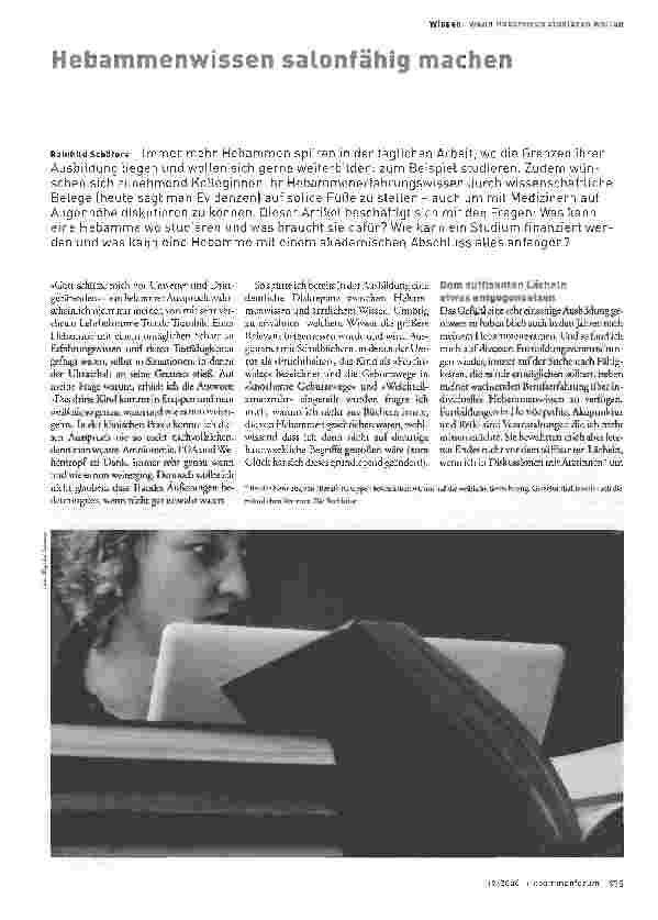 Vorschauseite 1: Hebammenwissen salonfähig machen