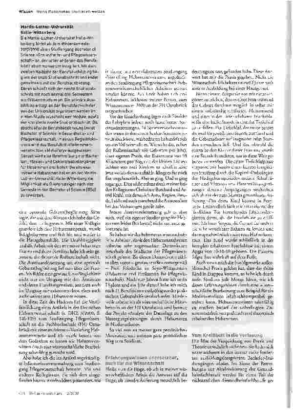 Vorschauseite 2: Hebammenwissen salonfähig machen