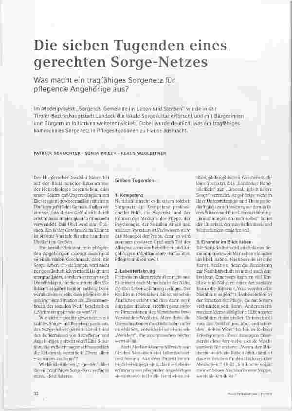 Vorschauseite 1: Die sieben Tugenden eines gerechten Sorge-Netzes