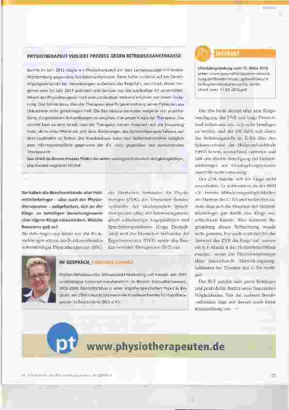 Vorschauseite 3: Heilmittelerbringer fordern Mitspracherecht im G-BA!