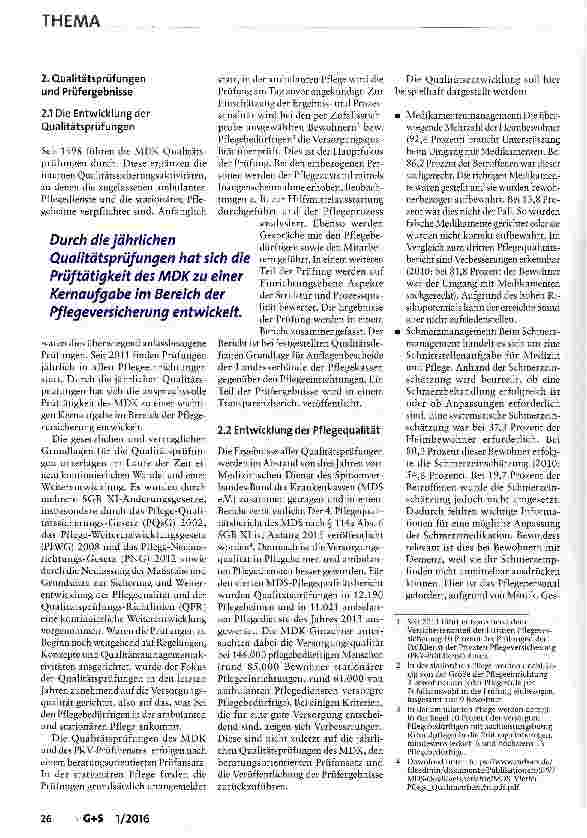 Vorschauseite 2: Qualität der Pflege: Fast am Ziel oder halbe Strecke?