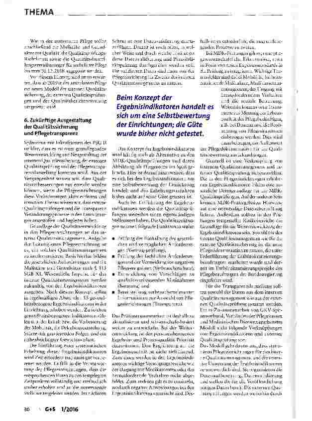Vorschauseite 6: Qualität der Pflege: Fast am Ziel oder halbe Strecke?