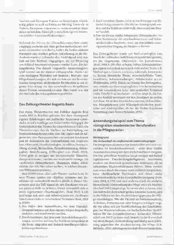 Vorschauseite 2: Kein Platz für Ohnmacht Das Zeitungstheater im Einsatz zur Förderung von Political Awareness in der Pflege