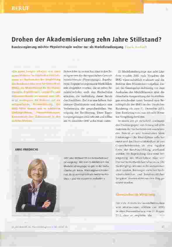 Vorschauseite 1: Drohen der Akademisierung zehn Jahre Stillstand?