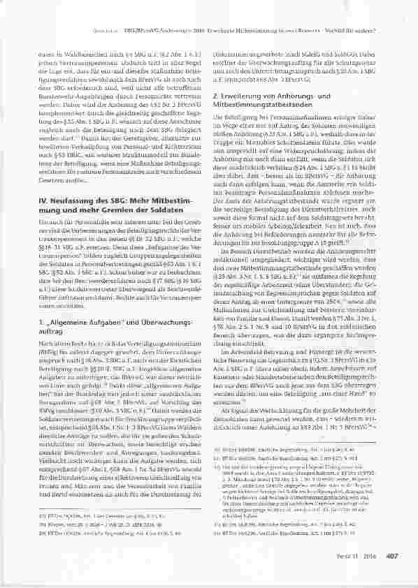 Vorschauseite 4: SBG-/BPersVG-Änderungen 2016: Erweiterte Mitbestimmung in zwei Ressorts Vorbild für andere?
