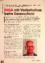 Vorschauseite 1: DiGA mit Vorbehalten beim Datenschutz
