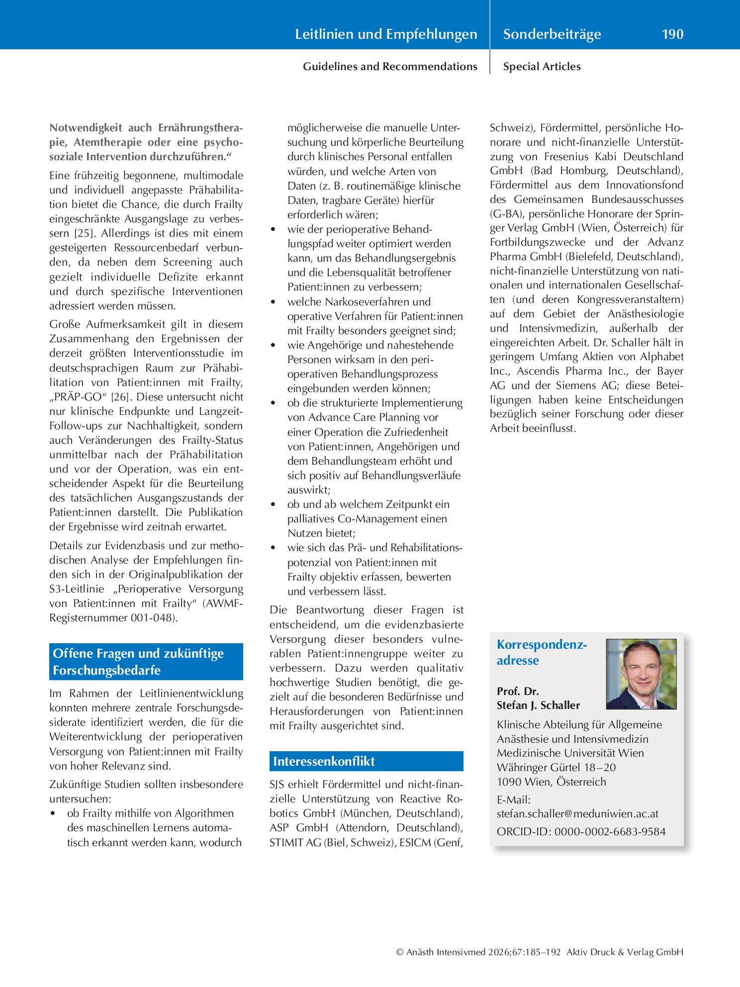 Vorschauseite 6: Übersicht: S3-Leitlinie Perioperative Versorgung von Patient: innen mit Frailty
