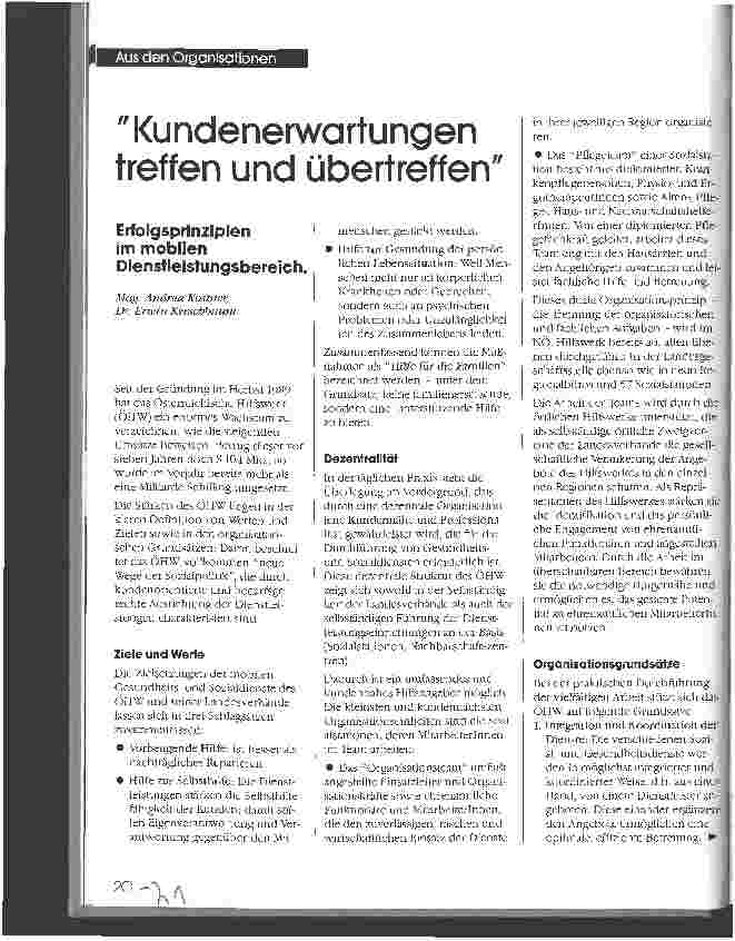 Vorschauseite 1: Kundenerwartungen treffen und übertreffen Erfolgsprinzipien im mobilen Dienstleistungsbereich