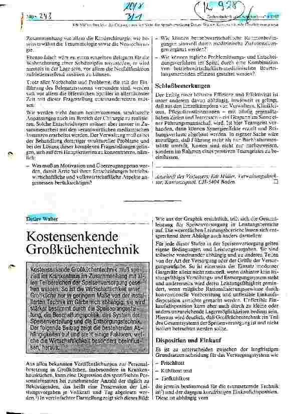 Vorschauseite 1: Kostensenkende Großküchentechnik