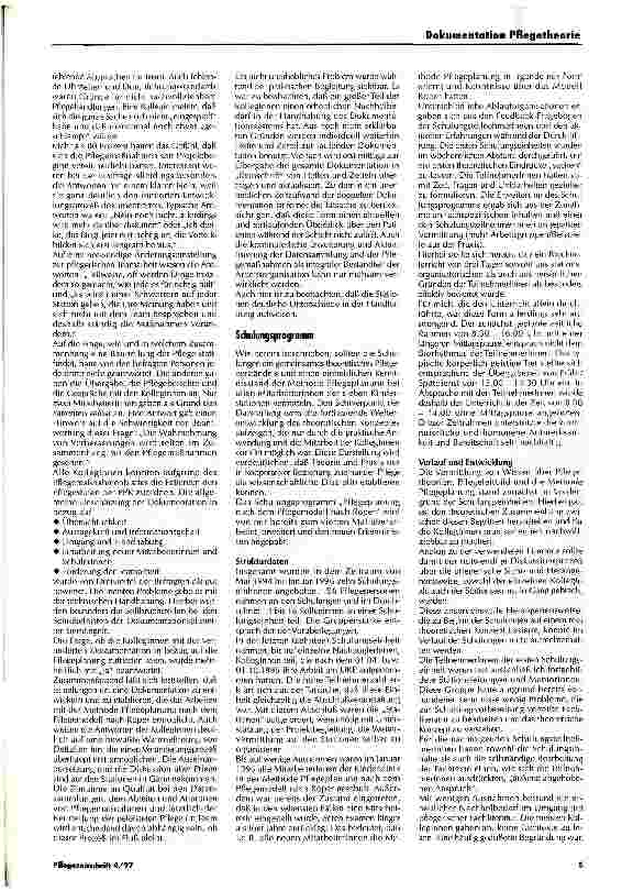 Vorschauseite 4: Einführung der Pflegeplanung auf der Grundlage des Pflegemodells nach N. Roper, W.W. Logan, A.J. Tierney Ein Projekt der Universitätskinderklinik Hamburg