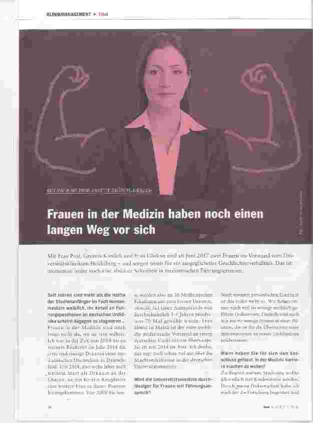 Vorschauseite 1: Frauen in der Medizin haben noch einen langen Weg vor sich