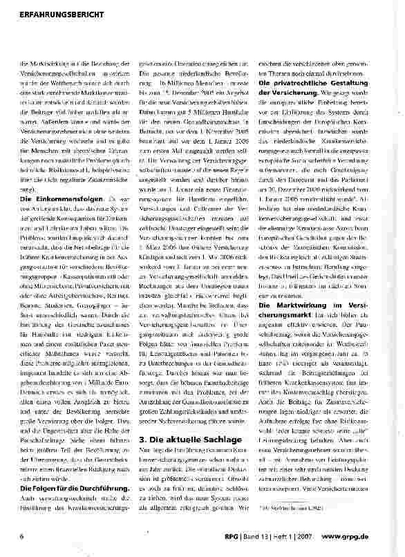 Vorschauseite 4: Das neue Krankenversicherungssystem in den Niederlanden -ein Jahr nach der Einführung