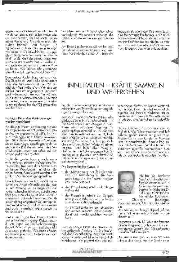 Vorschauseite 3: Ausbildungsechos Erfolgreicher führen im Krankenhaus und Innehalten - Kräfte sammeln und weitergehen