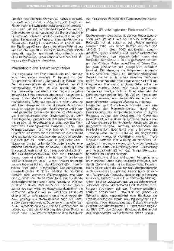 Vorschauseite 2: Fieber beim kritisch Kranken: Ignorieren oder therapieren?