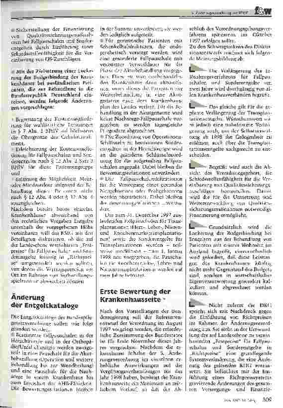 Vorschauseite 2: 5. Änderungsverordnung zur BPflV Diskussion läßt gravierende Auswirkungen erkennen