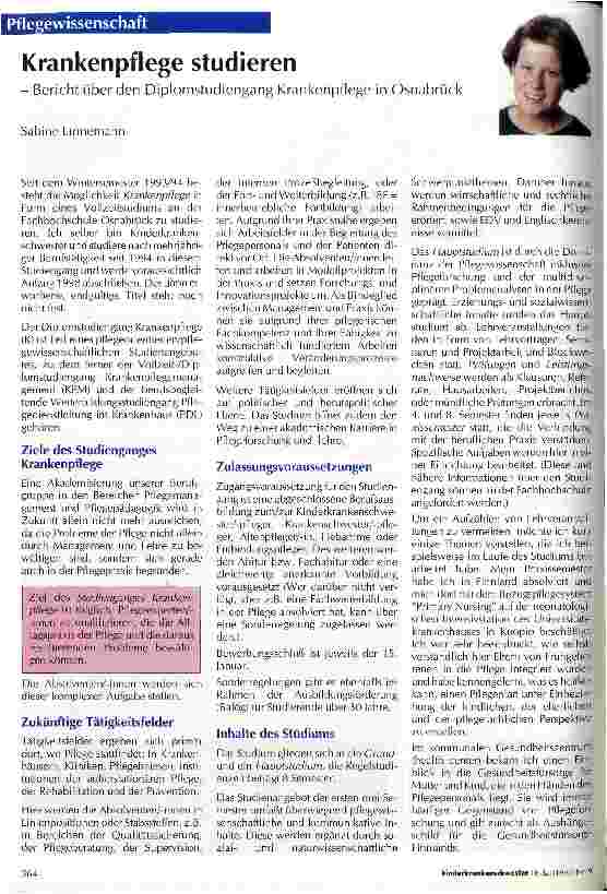Vorschauseite 1: Krankenpflege studieren