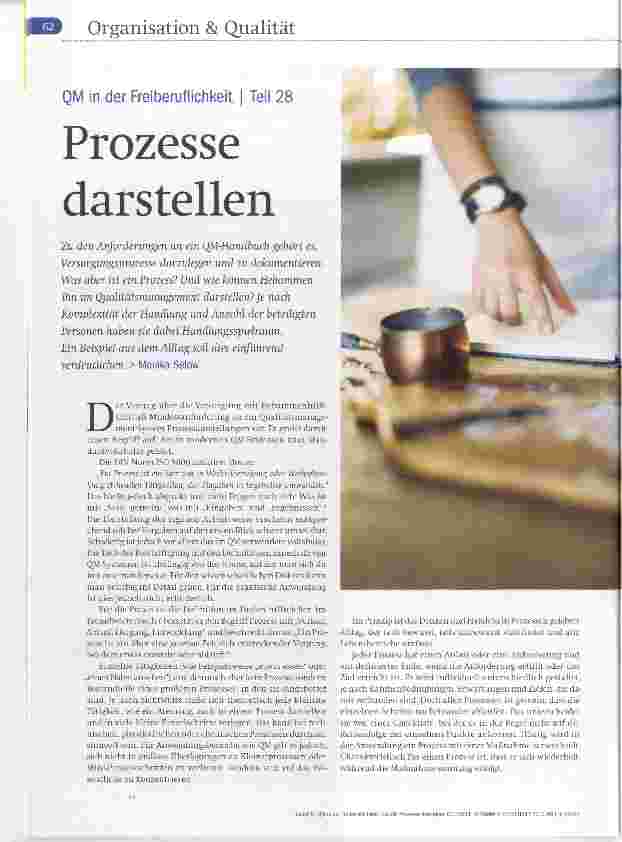 Vorschauseite 1: QM in der Freiberuflichkeit | Teil 28 Prozesse darstellen