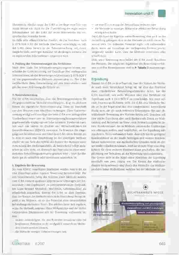 Vorschauseite 3: Nutzenbewertung von Methoden mit Medizinprodukten hoher Risikoklasse
