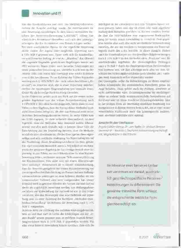 Vorschauseite 6: Nutzenbewertung von Methoden mit Medizinprodukten hoher Risikoklasse