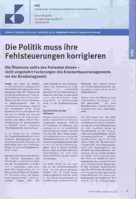Vorschauseite 1: Die Politik muss ihre Fehlsteuerungen korrigieren