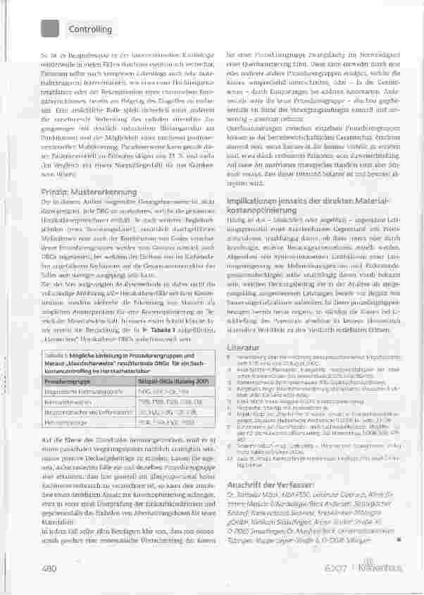 Vorschauseite 4: Sachkosten-Controlling im Herzkatheterlabor