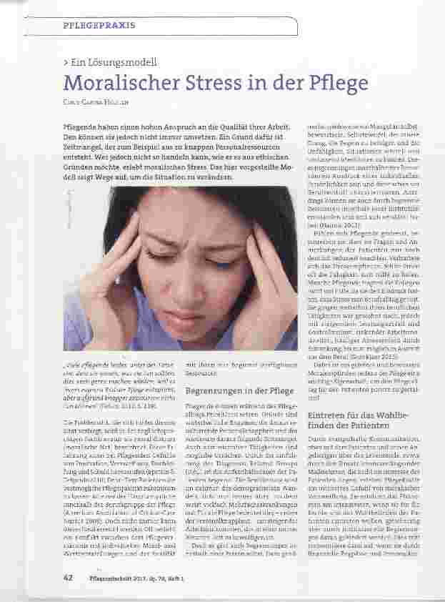 Vorschauseite 1: Moralischer Stress in der Pflege