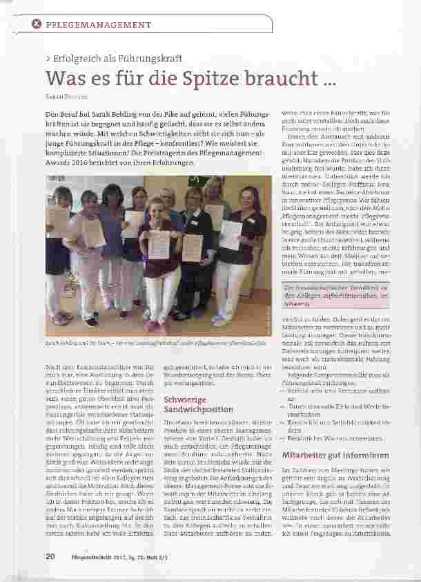 Vorschauseite 1: Was es für die Spitze braucht...